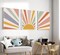 3pcs Summer Boho Canvas Wall Art Rainbow Sun Rising on the Horizon Geometric Nature Illustration Line Pictures Wall Decor Posters Prints for Toddler Kids Room Home Decoration Unframed
